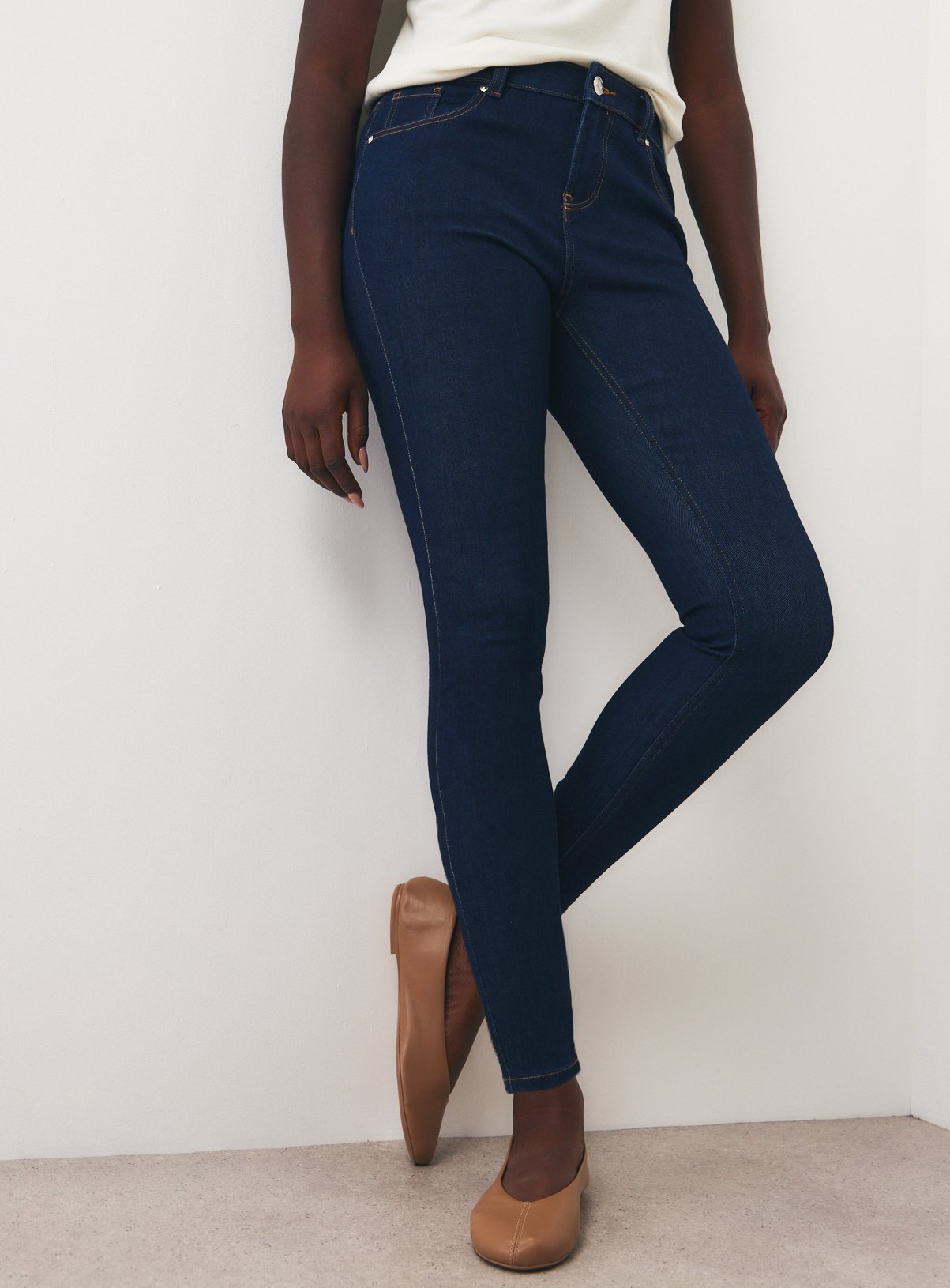 Dark Denim Mid Rise Skinny Jeans 16S - Image 1 thumbnail